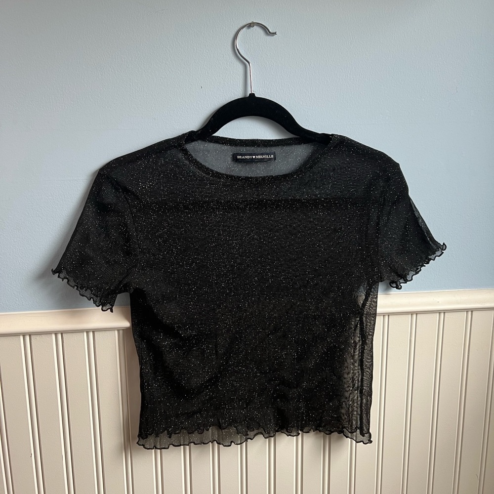 Brandy Melville Sparkly Mesh Top